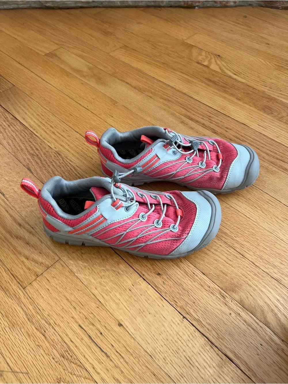 KEEN Kids Coral and Gray Slip-On Sneakers